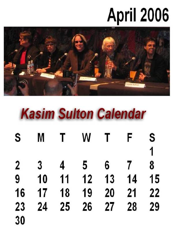 Kasim Sulton Calendar