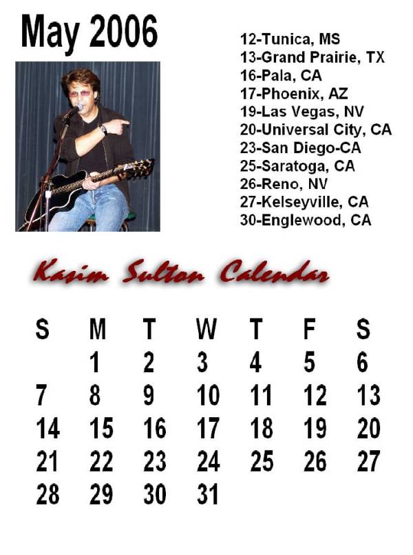 Kasim Sulton Calendar