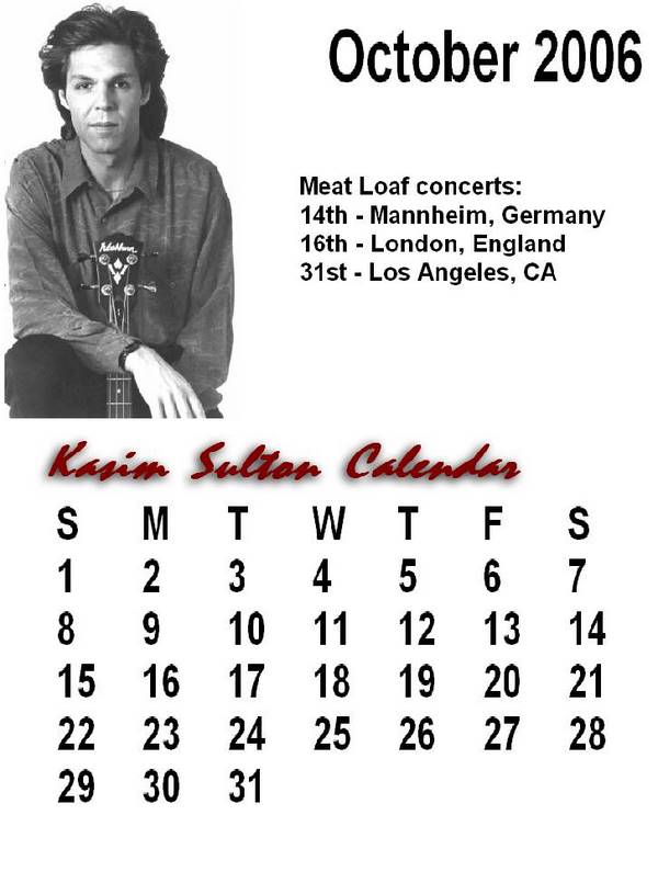 Kasim Sulton Calendar