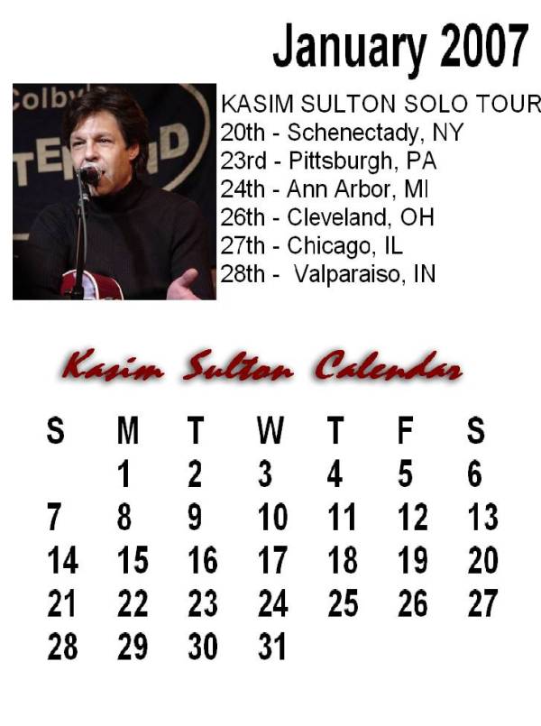 Kasim Sulton Calendar