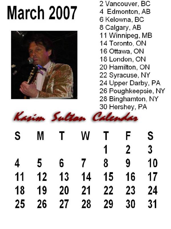 Kasim Sulton Calendar