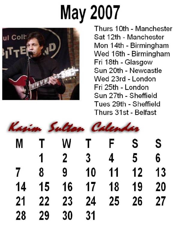 Kasim Sulton Calendar