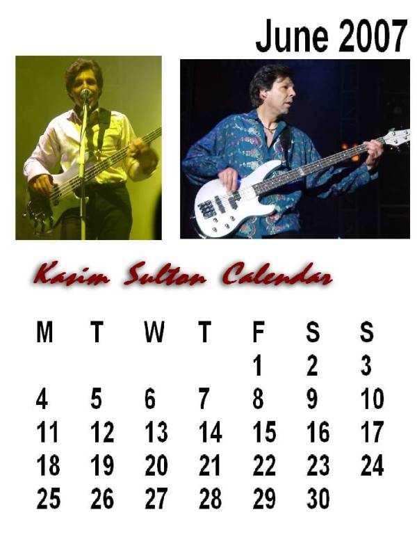 Kasim Sulton Calendar