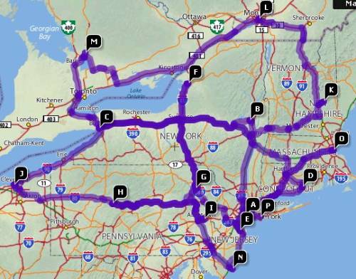 Meat Loaf 3 Bats Tour Map