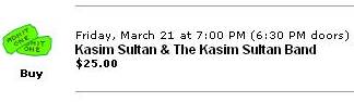 Kasim Sulton ticket