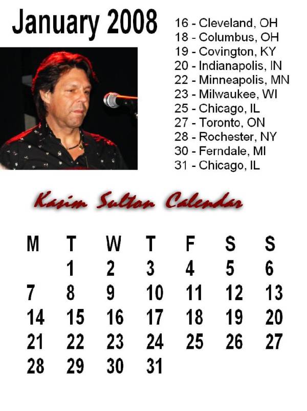 Kasim Sulton Calendar