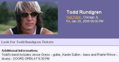 Kasim Sulton and Todd Rundgren venue