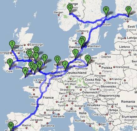 Meat Loaf and Kasim Sulton Tour map