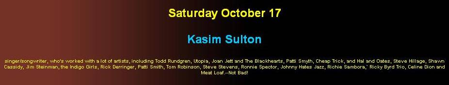 Kasim Sulton venue