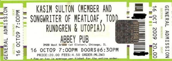 Kasim Sulton ticket