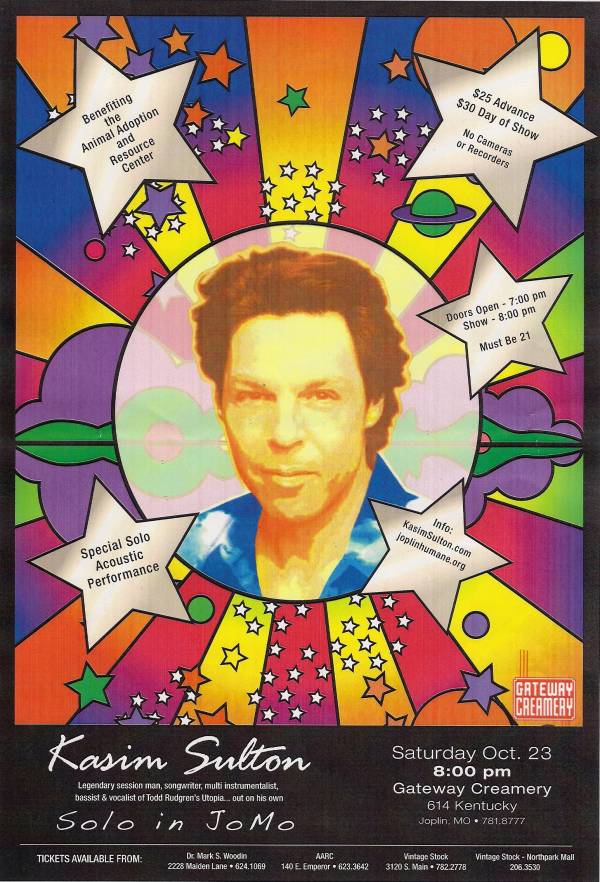 Kasim Sulton solo gig flyer