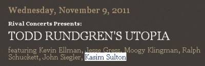 Kasim Sulton and Todd Rundgren's Utopia venue