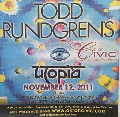 Todd Rundgren's Utopia Tour advert