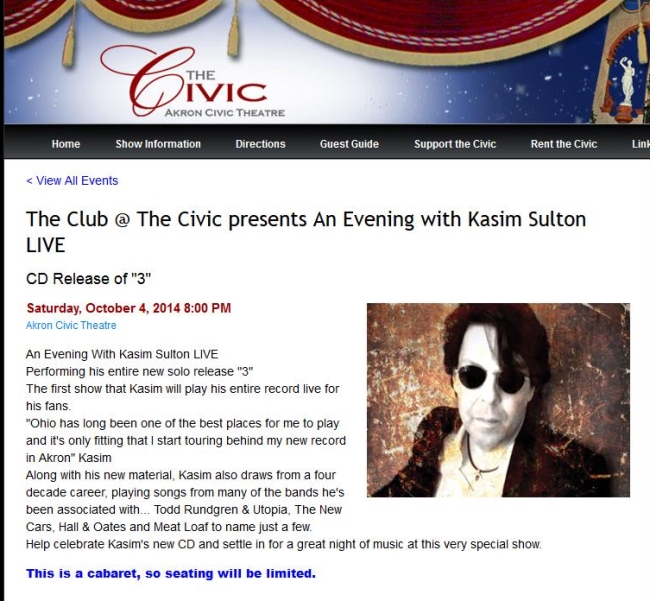 Kasim Sulton venue