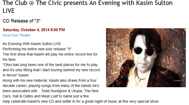 Kasim Sulton solo gig in Akron