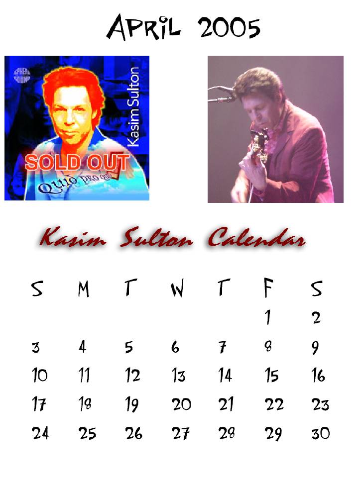 Kasim Sulton Calendar