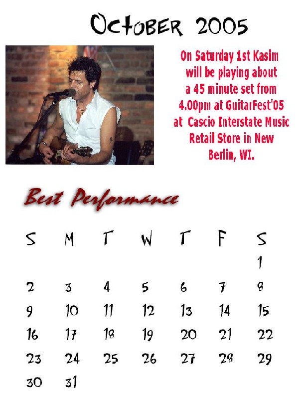 Kasim Sulton Calendar