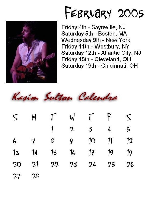 Kasim Sulton Calendar