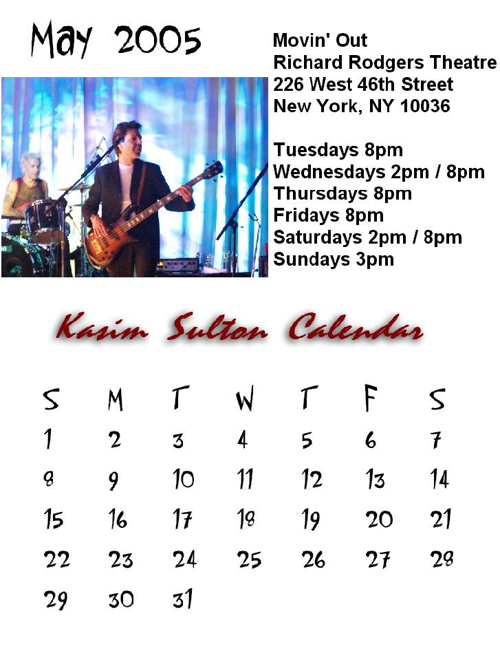 Kasim Sulton Calendar