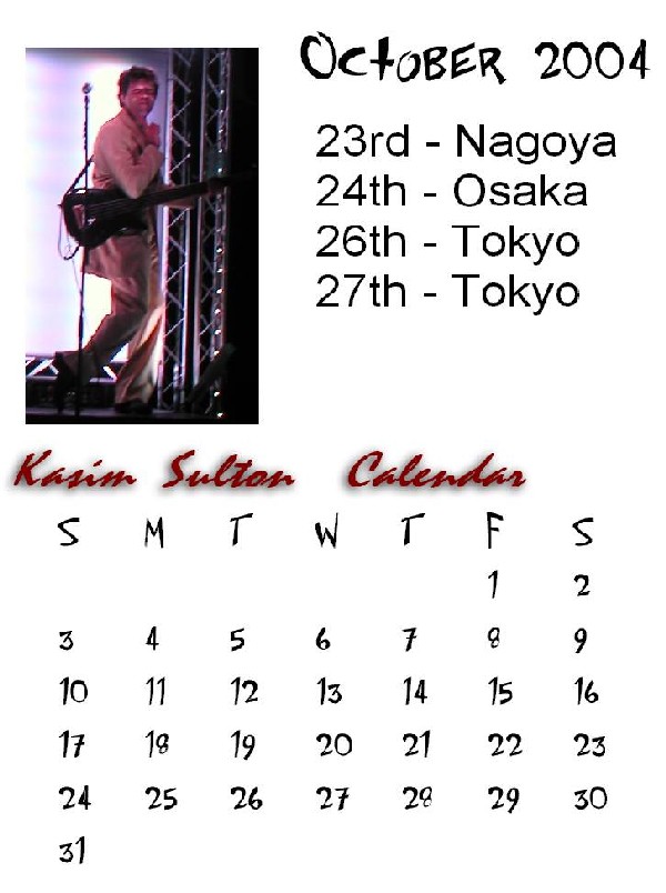 Kasim Sulton Calendar