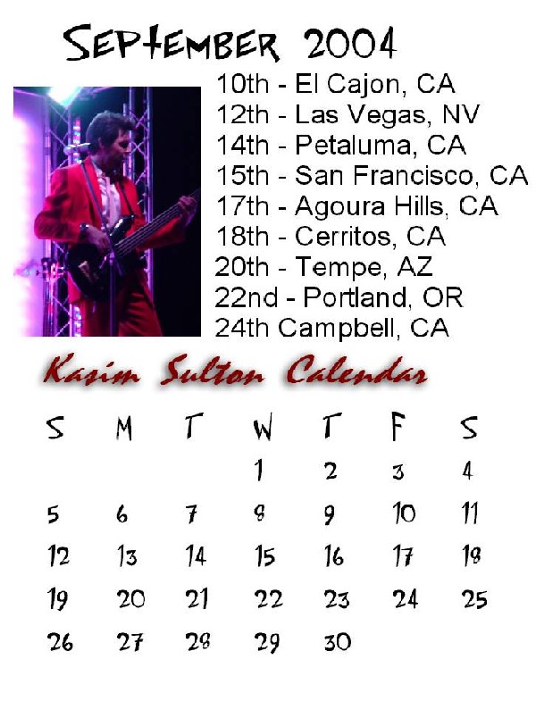 Kasim Sulton Calendar